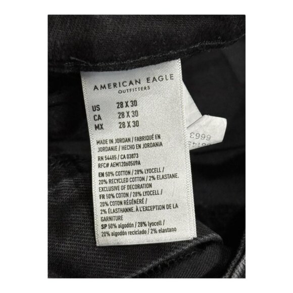 American Eagle Jeans Mens 28x30 Black AirFlex+ Real Good Distressed Stretch - Picture 6 of 8